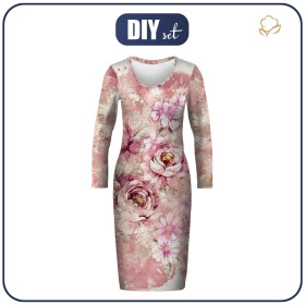 SUKIENKA OŁÓWKOWA (ALISA) - WATERCOLOR FLOWERS wz. 6 - zestaw do uszycia