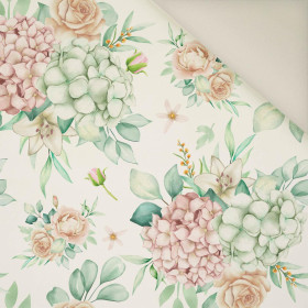 HORTENSJE / biały- Welur tapicerski