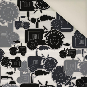 TRAKTORY / szare - Welur tapicerski