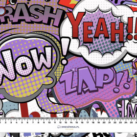 KOMIKS (fioletowo - czerwony) - tkanina wodoodporna