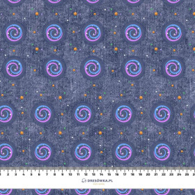 PRZESTRZEŃ KOSMICZNA (WYPRAWA W KOSMOS) / ACID WASH GRANATOWY - tkanina bawełniana
