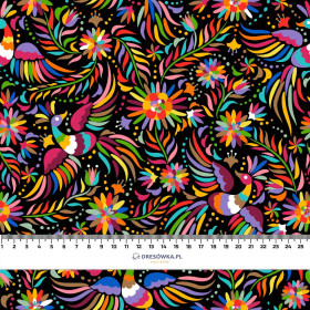 FOLKOWE KOGUTY / czarny- single jersey z elastanem ITY