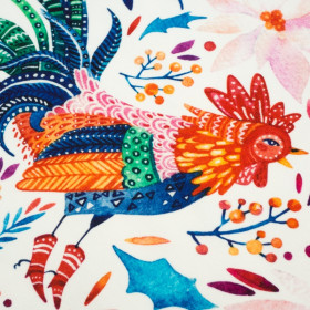 KOGUTY / biały - dresówka pętelkowa SP250