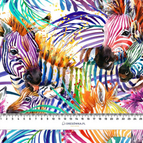 ZEBRY / tęczowy  - Hydrofobowa dzianina drapana 