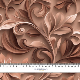 FLOWERS WZ.2/ Mocha Mousse  - tkanina wodoodporna