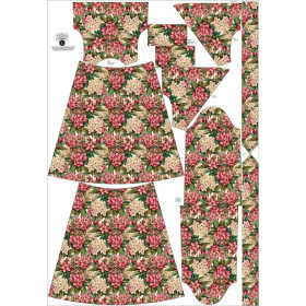 SUKIENKA KOPERTOWA (BIANCA) - FLOWERS wz.43 - zestaw do uszycia 