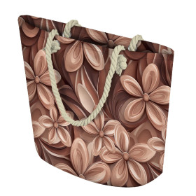 FLOWERS WZ.4/ Mocha Mousse  - tkanina wodoodporna