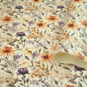 FLOWERS wz.5 (46 cm x 50 cm) - gruba ekoskóra tłoczona