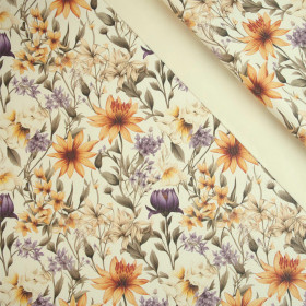 FLOWERS wz.5 (46 cm x 50 cm) - gruba ekoskóra tłoczona