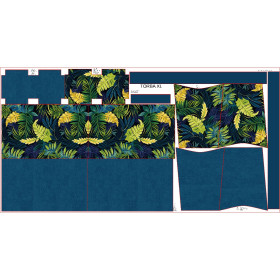 Torba XL z saszetką 2 w 1 - GREEN LEAVES wz.2 - zestaw do uszycia 