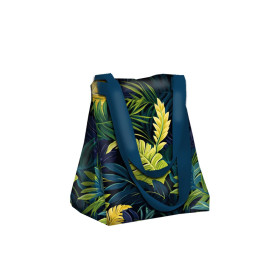 Torba XL z saszetką 2 w 1 - GREEN LEAVES wz.2 - zestaw do uszycia 