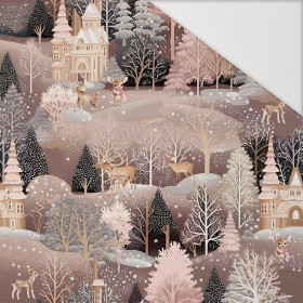 Pink Vintage Christmas wz. 3 - Hydrofobowa dzianina drapana 