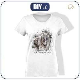 T-SHIRT DAMSKI - BE BEAUTIFUL (BE YOURSELF) - single jersey