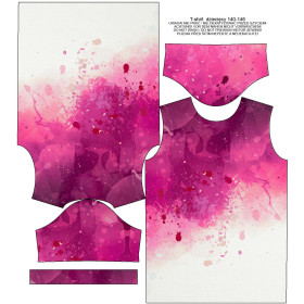 T-SHIRT DZIECIĘCY - KLEKSY (fuksja) - single jersey