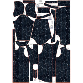 PARKA DAMSKA (ANNA) - KONSTELACJE wz. 2 (GALAKTYCZNE ZWIERZĘTA) / navy - zestaw do uszycia