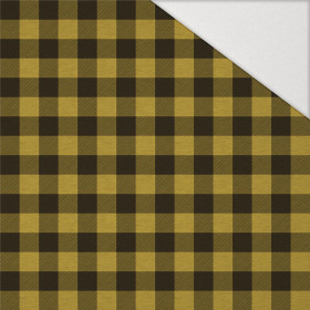 KRATA VICHY - MELANŻ MUSZTARDOWY - Hydrofobowa dzianina drapana 