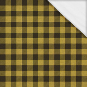 KRATA VICHY - MELANŻ MUSZTARDOWY- single jersey z elastanem ITY