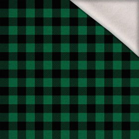 KRATA VICHY - MELANŻ ZIELONY - dzianina drapana z elastanem ITY