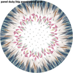 KWIATY (wzór 4) / biały - duży panel na spódnicę z koła