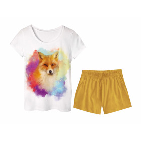 PIŻAMA-T-SHIRT "LINDA" - LIS / tęczowy - zestaw do uszycia