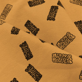 COOKIES / MUSZTARDOWY - dzianina drapana z elastanem