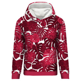 BLUZA DAMSKA (POLA) CLASSIC Z KAPTUREM - MONSTERA 2.0 / viva magenta - zestaw do uszycia