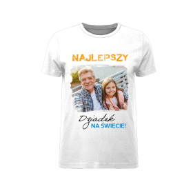 MĘSKI T-SHIRT - NAJLEPSZY DZIADEK NA ŚWIECIE - Z WŁASNYM ZDJĘCIEM - ZESTAW DO USZYCIA