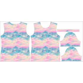 T-SHIRT DAMSKI - TĘCZOWY OCEAN wz. 5 - single jersey