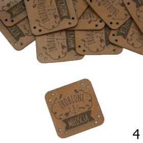 Metka ''ZROBIONE Z MIŁOŚCIĄ'' 3x3cm - kolory do wyboru 