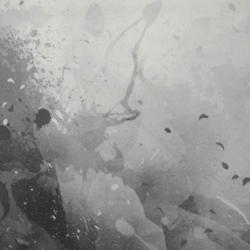 KLEKSY (szary) - panel dzianina pętelkowa