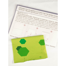 SPODENKI + MUSZKA DLA ZAJĄCZKA - HEKSAGONY / zielony - zestaw do uszycia 