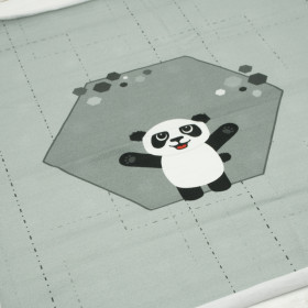 PANDA JANEK (heksagony) / szary - panel single jersey TE210