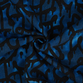 GRAFFITI / navy - dzianina drapana z elastanem