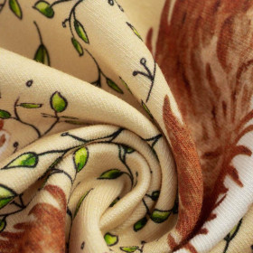 50cm ŚPIĄCE JEŻYKI (ŚPIĄCE ZWIERZĄTKA) / piaskowy - organiczna dresówka pętelkowa