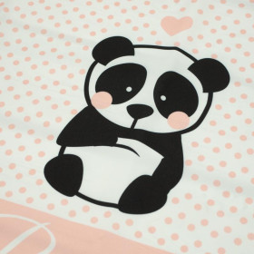 PANDA / róż - panel tkanina wodoodporna EN