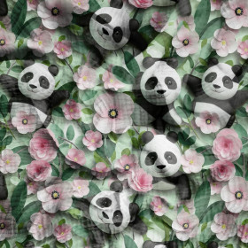 PANDY / KWIATY wz. 2 - Muślin bawełniany