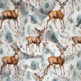 PASTEL REINDEER - Muślin bawełniany