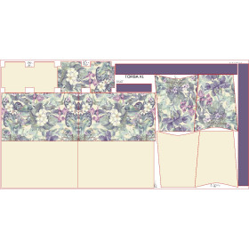 Torba XL z saszetką 2 w 1 - PURPLE FLORAL - zestaw do uszycia 