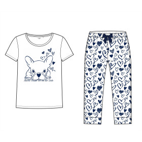 PIŻAMA-SPODNIE 3/4 "LINDA" - SERCA / navy - zestaw do uszycia