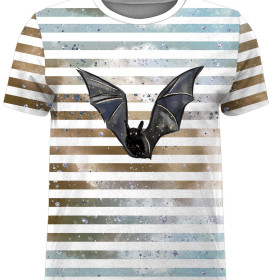 T-SHIRT MĘSKI - NIETOPERZ / paski (ZACZAROWANA NOC) - single jersey