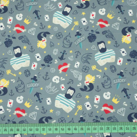 TATTOO / szara  - tkanina szybkoschnąca