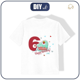 T-SHIRT DZIECIĘCY - 6 URODZINY / TORT - single jersey (128/134)