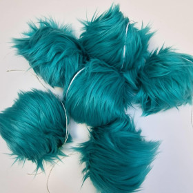 Pomponik futerkowy eko 12cm - TRANSFORMATIVE TEAL