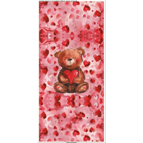 PODUSZKA 45X45 - VALENTINE'S DAY / BEAR 2 - tkanina bawełniana - zestaw do uszycia