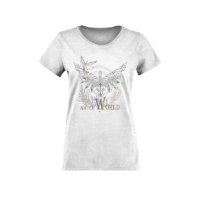 T-SHIRT DAMSKI - WODNY ŚWIAT / szary - zestaw do uszycia