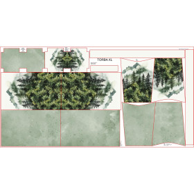 Torba XL z saszetką 2 w 1 - WATERCOLOR FOREST WZ.2 - zestaw do uszycia