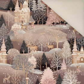 Pink Vintage Christmas wz. 3- Welur tapicerski
