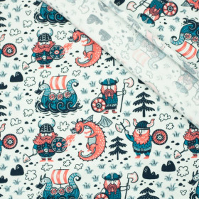 WIKINGOWIE / biały - single jersey z elastanem TE210