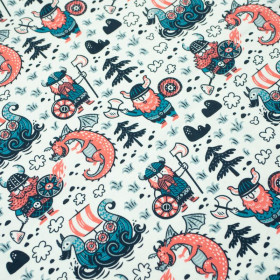 WIKINGOWIE / biały - single jersey z elastanem TE210