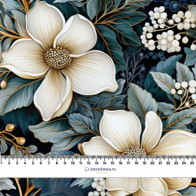 WINTER FLOWERS WZ.9 - lekka dzianina drapana
